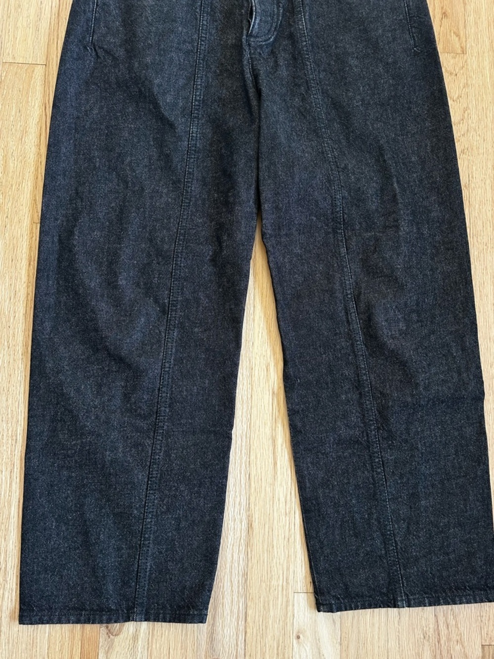 COS mid-rise relaxed wide leg barrel jeans cotton washed black size 29 - Picture 5 of 11